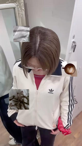 ミルクティグレージュ
1ブリーチで作るミルクティ