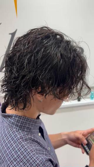 ミディアム パーマ メンズ ✂️メンズサロン✂️ SHINE✨浅野士稀のヘアスタイル