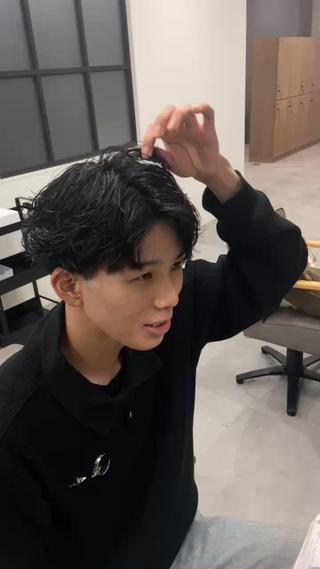 パーマ メンズ ルプラボウ 沖  大雅のヘアスタイル