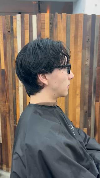 ショート パーマ メンズ 再現性毛流れパーマ メンズヘア木村陸弥のヘアスタイル