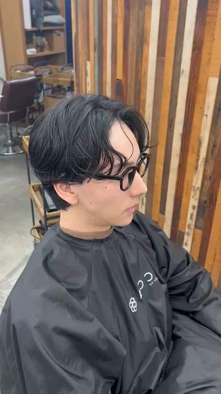 ショート パーマ メンズ 再現性毛流れパーマ メンズヘア木村陸弥のヘアスタイル