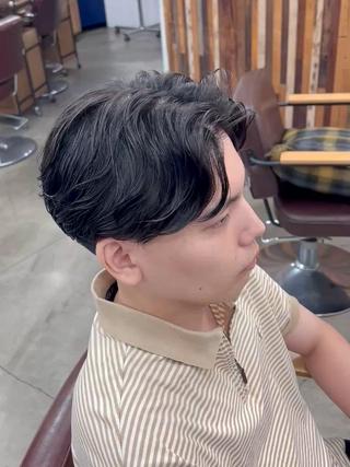 ショート パーマ メンズ 再現性毛流れパーマ メンズヘア木村陸弥のヘアスタイル