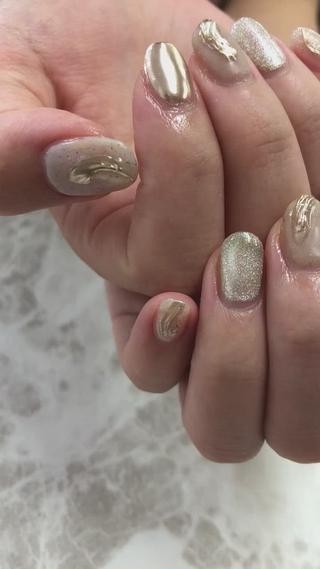 #砂ジェル #サンドジェル #ミラー #ミラーネイル #マットネイル #マグネットネイル