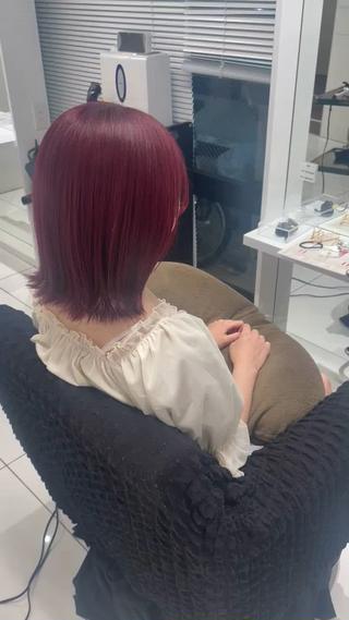 ミディアム カラー yuzuna ハイトーン 天神のヘアスタイル