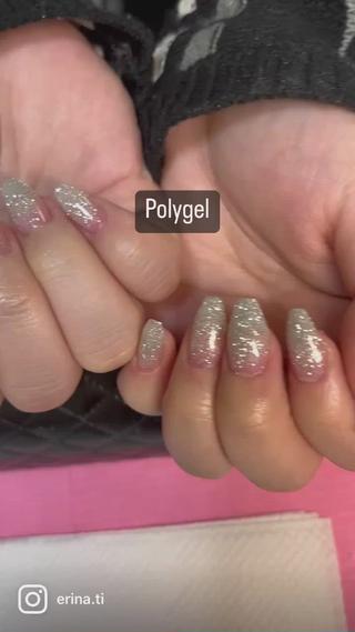 細かいシルバーラメPolygelワンカラー 