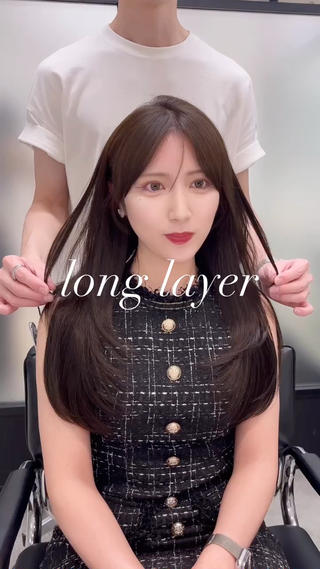 ロング カラー 韓国レイヤーカット 髪質改善▫️水野有真のヘアスタイル