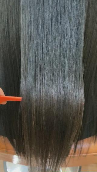 初ミネコラされたお客様、クセも少しある方ですが潤いのあるヘアになりました