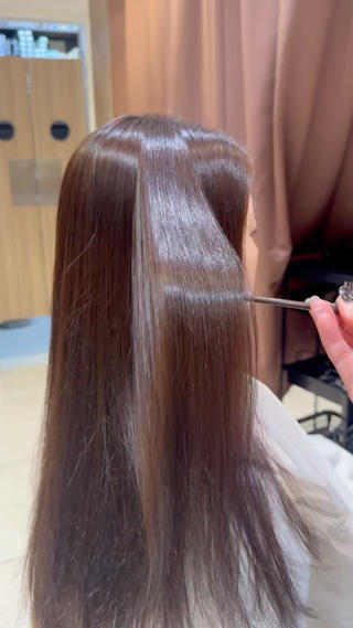 ロング パーマ 縮毛矯正/ 透明感カラー/奥寺のヘアスタイル