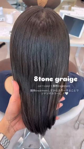 ロング カラー 美髪矯正/シークレッ トハイライト🤍りさのヘアスタイル