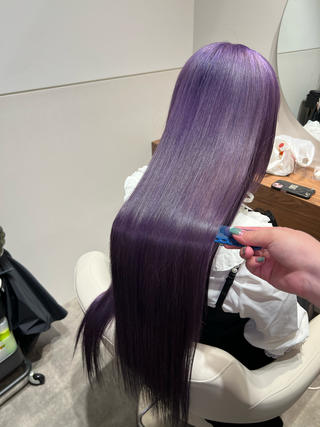 ラベンダーカラー×ケラチントリートメントでしっかりケアして、サラ艶スーパーロング 