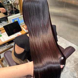 ロング カラー シールエクステ/ ブリーチカラーのヘアスタイル