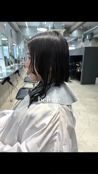 前髪ながめのボブパーマ
スパイラルパーマで上からかけてます!