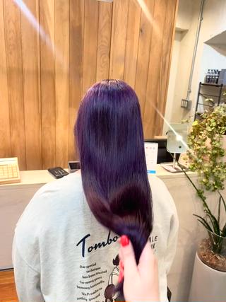ラベンダーに少しピンクが入った色落ちも可愛い鮮やかなカラーです