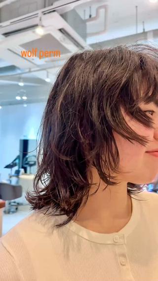 ミディアム パーマ トレンドパーマ 🌱ショート/緒方椋のヘアスタイル