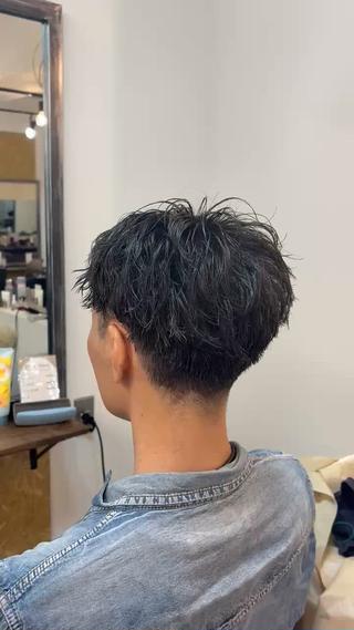 ショート パーマ メンズ メンズカットモデル 募集🚹✨荒井雛子のヘアスタイル