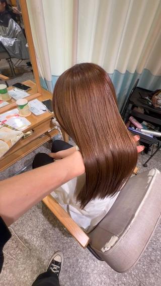 ロング カラー 吉良祐樹 艶カラー/縮毛矯正のヘアスタイル