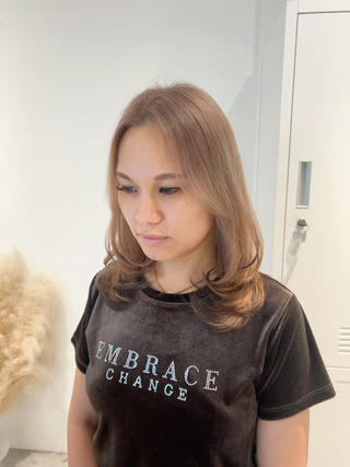 ミディアム カラー ヘアアレンジ 梅木李奈🍒府中/ レイヤー透明感カラーのヘアスタイル