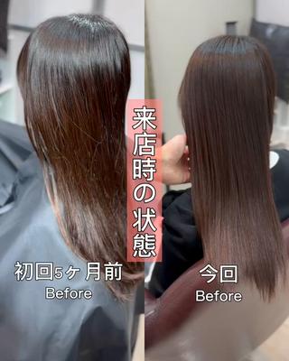 ロング カラー パーマ ✨髪質改善専門店✨ QOLU✨のヘアスタイル