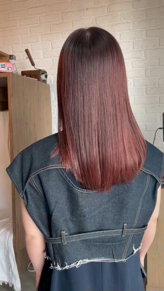 セミロング パーマ 艶髪・酸性ストレート フリツのヘアスタイル