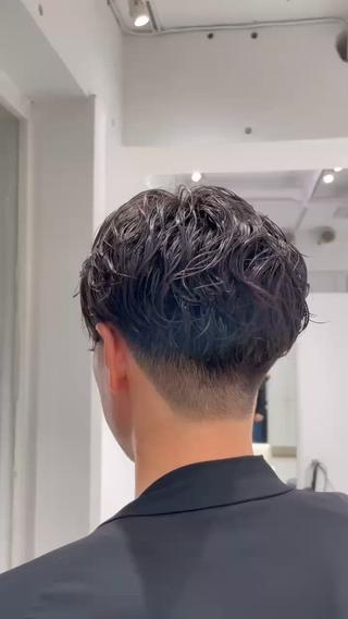 ショート パーマ メンズ ブリ—チ🌈カラ— 🌀パ—マ🌿ちえのヘアスタイル