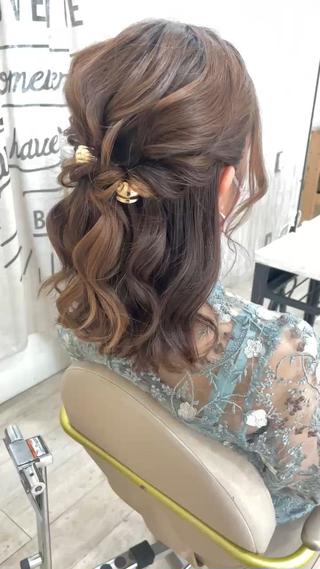 ミディアム ヘアアレンジ 立川 奈那子のヘアスタイル
