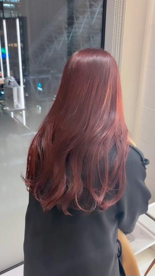 ブリーチなしののワンカラーでRED 