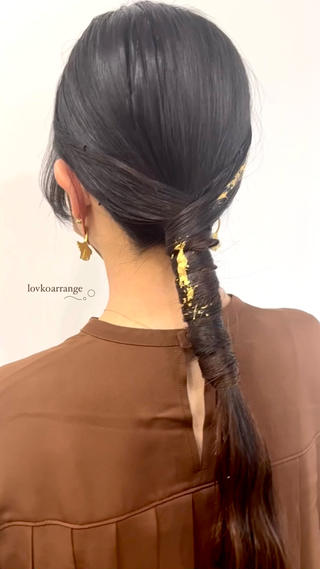 金箔ヘアアレンジ ヘアアレンジ ヘアセット 