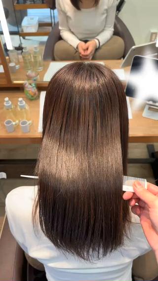 セミロング 髪質改善/縮毛矯正 透明感カラー/スバルのヘアスタイル