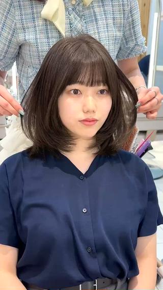 ミディアム かなこ/ミディアム レイヤー/ワンカールのヘアスタイル