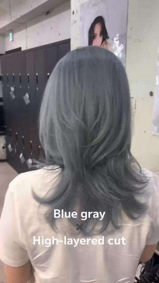 ミディアム カラー Airi 韓国y2k ハイレイヤーのヘアスタイル