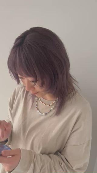 ミディアム カラー Kasumi | くすみブラウン×渋谷のヘアスタイル