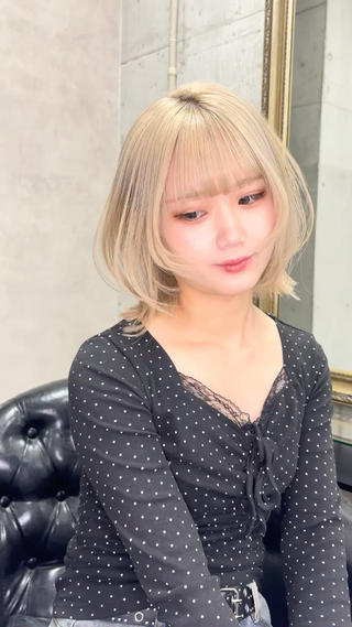 ショート カラー 🖤顔まわり 盛れヘア⟡アズサ🖤のヘアスタイル