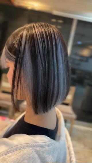 ミディアム カラー 艶カラー/縮毛矯正 まなとのヘアスタイル
