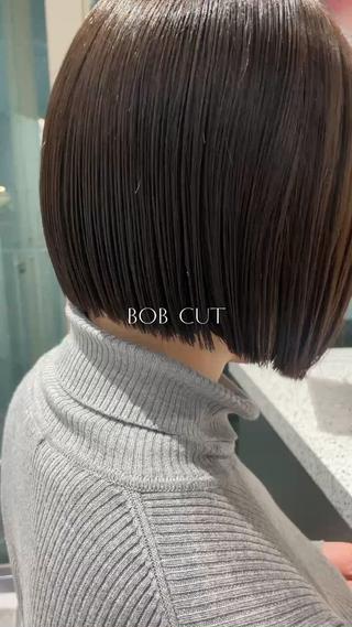 ショート 抜け感ボブ×パーマ |kazaneのヘアスタイル