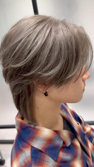ショート カラー メンズ パーマ特化/メンズ シャドウパーマのヘアスタイル