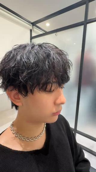 ショート パーマ メンズ パーマ特化/メンズ シャドウパーマのヘアスタイル