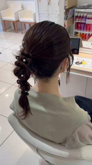 セミロング ヘアアレンジ 宮永 璃沙のヘアスタイル