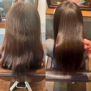 50代 エイジング毛美髪縮毛矯正
ドライヤーで乾かしただけの仕上がり
サラサラ、ツヤツヤ