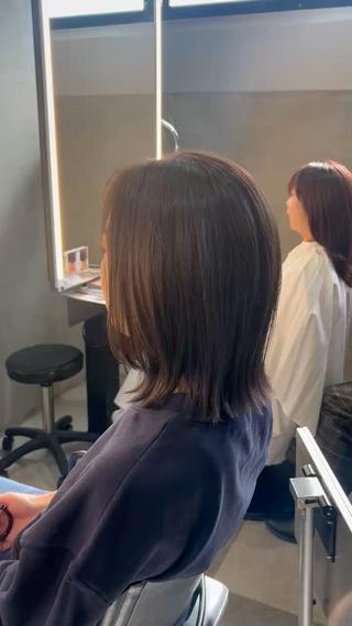 ミディアム カラー 艶カラー/ベージュ/ ショート/安岡哲兵のヘアスタイル