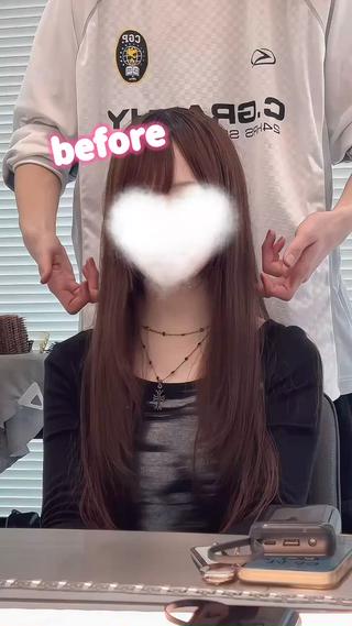 ロング カラー 中顔面短縮/小顔 ハイレイヤー/名古屋のヘアスタイル
