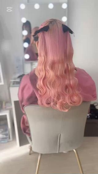 編み込みハーフツイン 