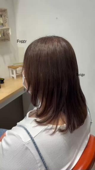 ミディアム カラー 飯岡 セナのヘアスタイル