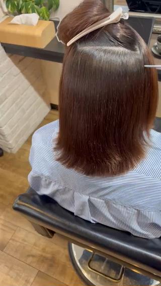 ミディアム きむえり/髪質改善 /うねり広がり改善のヘアスタイル