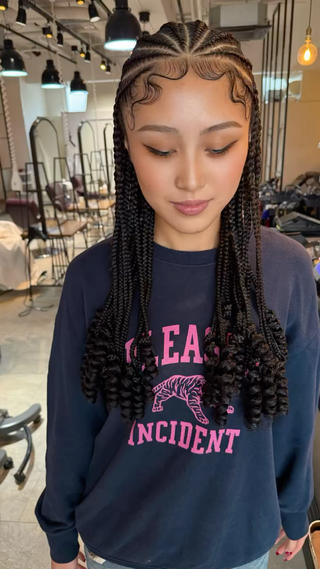 ヘアアレンジ メンズ キッズ BRAIDS💎愛子 大人ハイライト💎のヘアスタイル