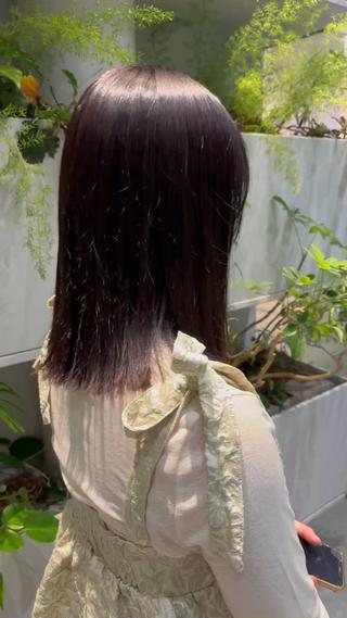 ラベンダーブラウンとストレートでサラサラのツヤツヤ︎︎
トリートメントもしっかりやらせて頂きました