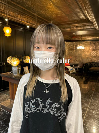 #アンブレラカラー
好みの筋感、色味のコントラスト調整できます

 