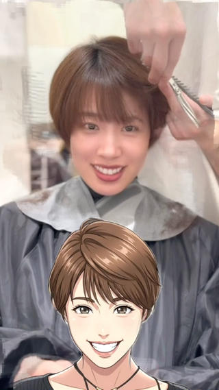 似合わせカットカラー・耳かけショート