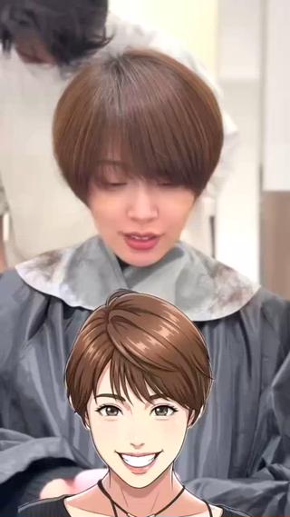 似合わせカットカラー・耳かけショート