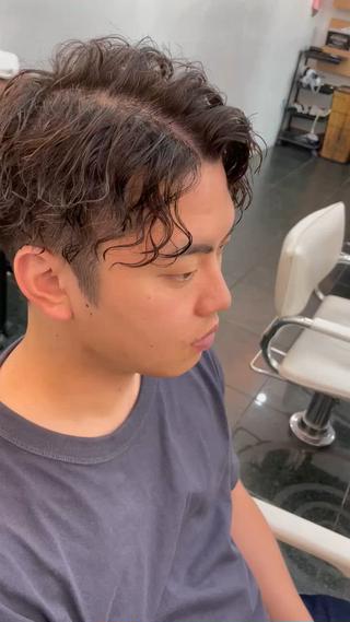 ショート パーマ 💇🏻‍♂️パーマ ニキ✨本田龍斗のヘアスタイル