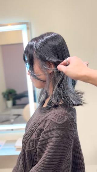 セミロング カラー レイヤーカット 赤み消し　店長/大和のヘアスタイル